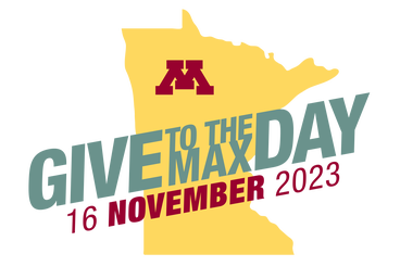 gold image of Minnesota with text overlaying: Give to the Max Day 16 November 2023
