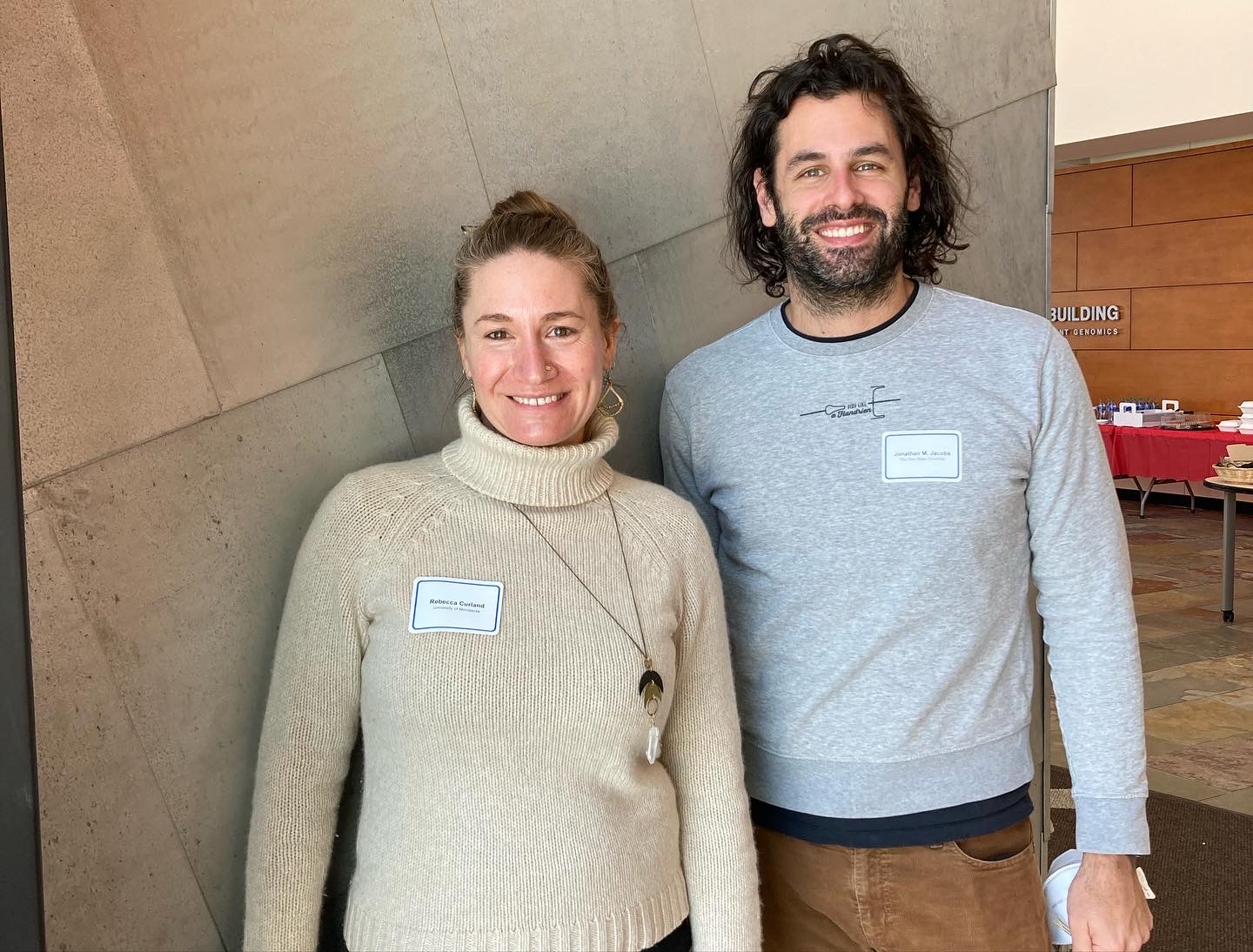 Curland (UMN) and Jacobs (OSU) pictured together at the end of the Bacterial Leaf Streak Meeting